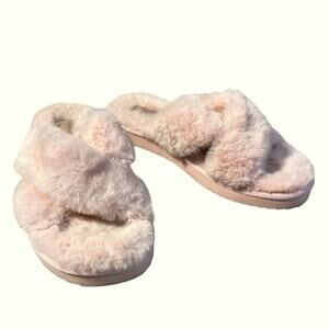 Koolaburra by Ugg Pink Faux Fur Slide Sandal Slippers